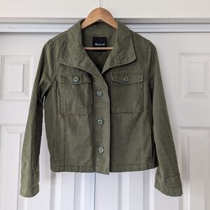 Madewell Olive Green Collared Light Jacket